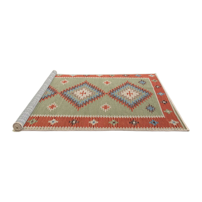 Serging Thickness of Machine Washable Contemporary Light French Beige Brown Rug, wshcon992