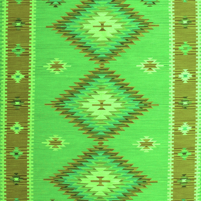 Serging Thickness of Machine Washable Oriental Green Traditional Area Rugs, wshcon992grn