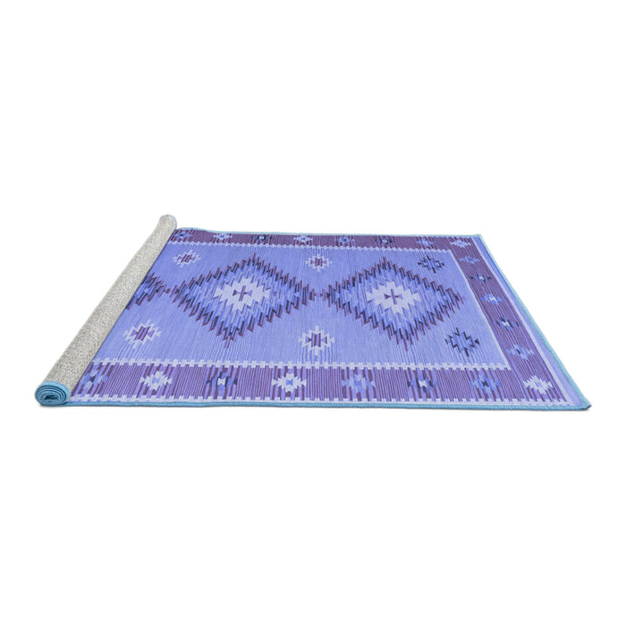 Sideview of Machine Washable Oriental Blue Traditional Rug, wshcon992blu