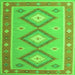 Round Machine Washable Oriental Green Traditional Area Rugs, wshcon992grn