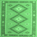 Square Oriental Emerald Green Traditional Rug, con992emgrn