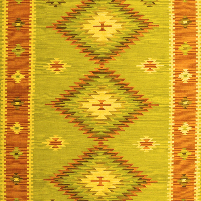 Machine Washable Oriental Yellow Traditional Rug, wshcon992yw