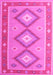 Machine Washable Oriental Pink Traditional Rug, wshcon992pnk