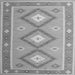 Round Machine Washable Oriental Gray Traditional Rug, wshcon992gry