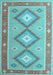 Machine Washable Oriental Light Blue Traditional Rug, wshcon992lblu