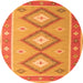 Square Oriental Orange Traditional Rug, con992org