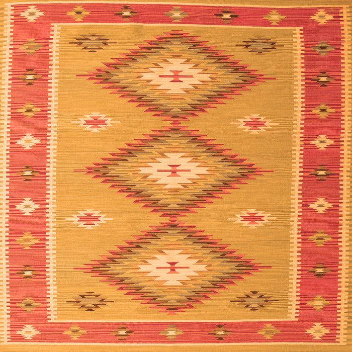 Serging Thickness of Oriental Orange Traditional Rug, con992org