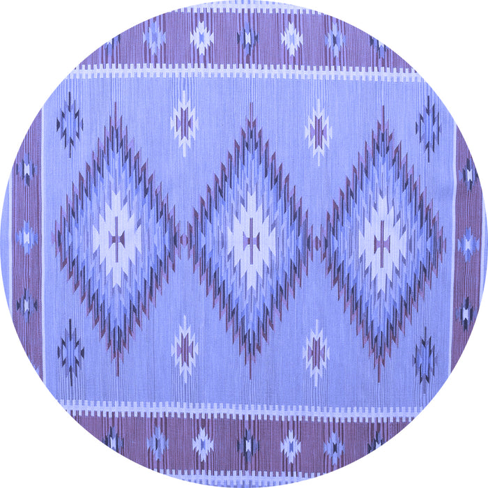 Round Oriental Blue Traditional Rug, con992blu