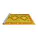 Sideview of Machine Washable Oriental Yellow Traditional Rug, wshcon992yw