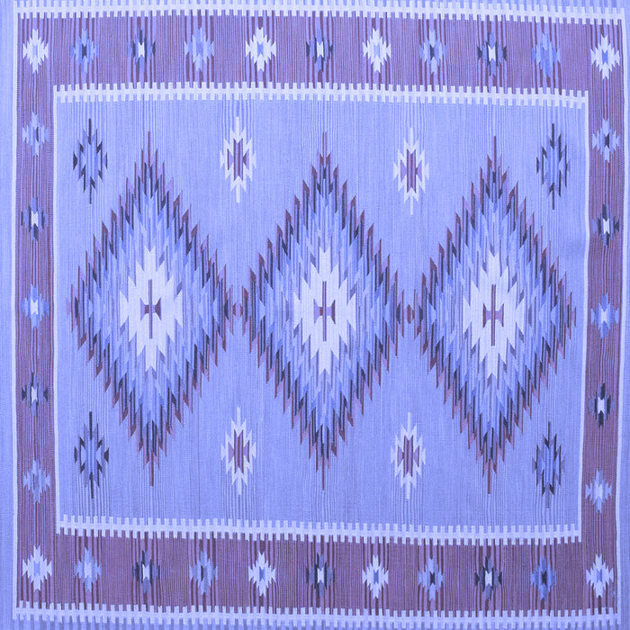 Square Machine Washable Oriental Blue Traditional Rug, wshcon992blu