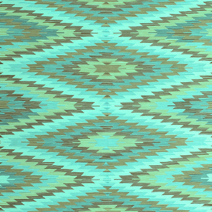 Machine Washable Southwestern Turquoise Country Area Rugs, wshcon993turq