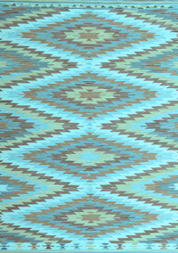 Southwestern Light Blue Country Rug, con993lblu