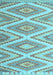 Southwestern Light Blue Country Rug, con993lblu