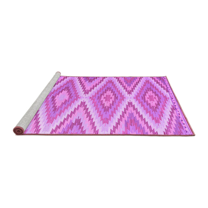 Sideview of Machine Washable Southwestern Purple Country Area Rugs, wshcon993pur