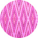 Round Southwestern Pink Country Rug, con993pnk