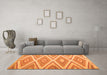Machine Washable Southwestern Orange Country Area Rugs in a Living Room, wshcon993org