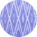 Round Southwestern Blue Country Rug, con993blu