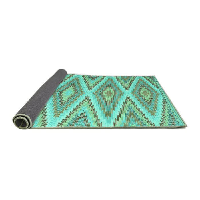 Sideview of Southwestern Turquoise Country Rug, con993turq