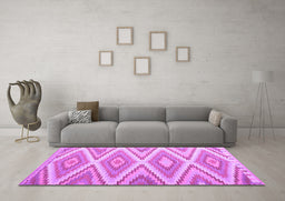 Machine Washable Southwestern Purple Country Area Rugs in a Living Room, wshcon993pur