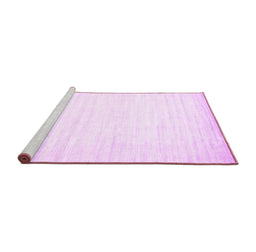 Sideview of Machine Washable Abstract Pink Contemporary Rug, wshcon994pnk