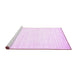 Sideview of Machine Washable Abstract Pink Contemporary Rug, wshcon994pnk