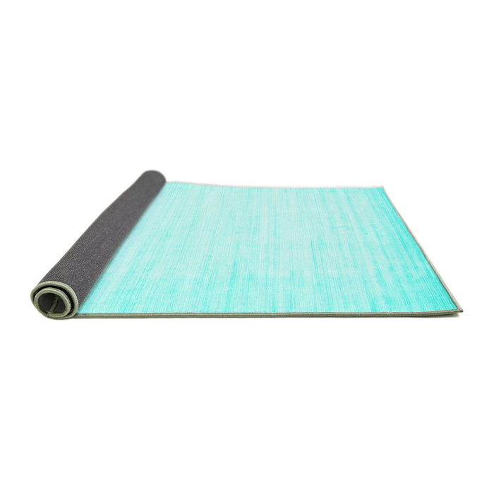 Sideview of Abstract Turquoise Contemporary Rug, con994turq