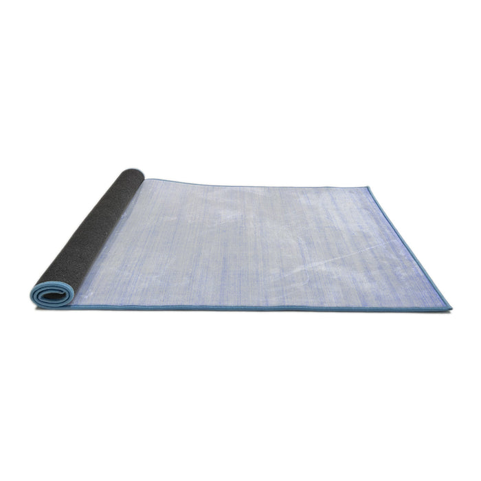 Sideview of Abstract Blue Contemporary Rug, con994blu