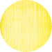 Round Machine Washable Abstract Yellow Contemporary Rug, wshcon994yw