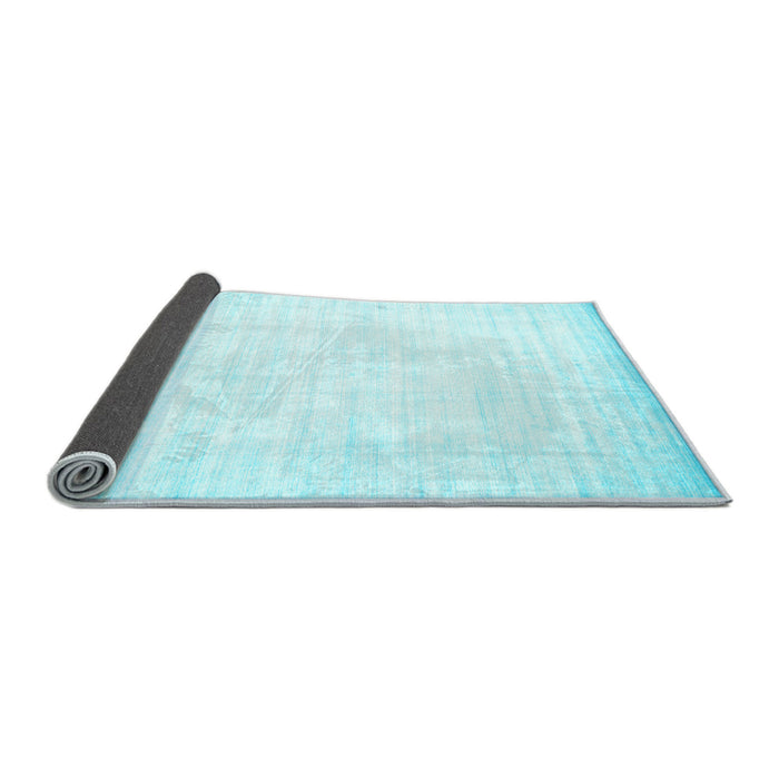 Sideview of Abstract Light Blue Contemporary Rug, con994lblu
