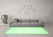 Machine Washable Abstract Emerald Green Contemporary Area Rugs in a Living Room,, wshcon994emgrn