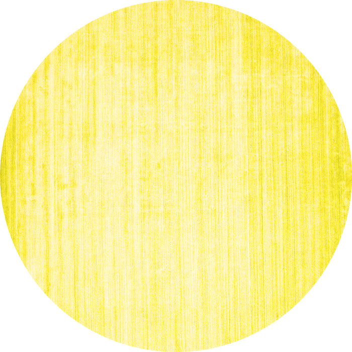 Round Abstract Yellow Contemporary Rug, con994yw