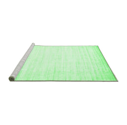 Sideview of Machine Washable Abstract Emerald Green Contemporary Area Rugs, wshcon994emgrn