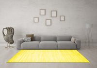 Machine Washable Abstract Yellow Contemporary Rug, wshcon994yw