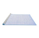 Sideview of Machine Washable Abstract Blue Contemporary Rug, wshcon994blu