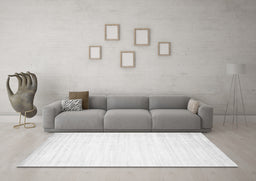 Machine Washable Abstract Gray Contemporary Rug in a Living Room,, wshcon994gry