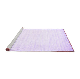 Sideview of Machine Washable Abstract Purple Contemporary Area Rugs, wshcon994pur