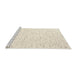 Serging Thickness of Machine Washable Contemporary Moccasin Beige Rug, wshcon995