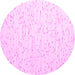 Round Machine Washable Solid Pink Modern Rug, wshcon995pnk