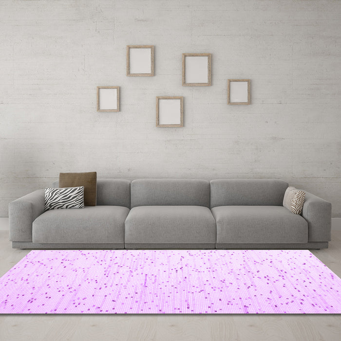 Machine Washable Solid Purple Modern Area Rugs in a Living Room, wshcon995pur