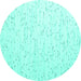 Round Solid Turquoise Modern Rug, con995turq