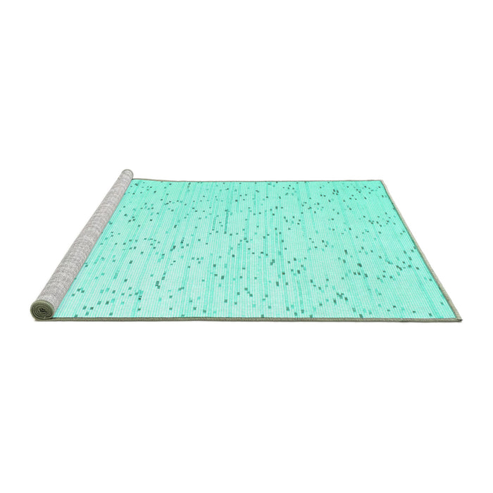 Sideview of Machine Washable Solid Turquoise Modern Area Rugs, wshcon995turq