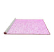 Sideview of Machine Washable Solid Pink Modern Rug, wshcon995pnk