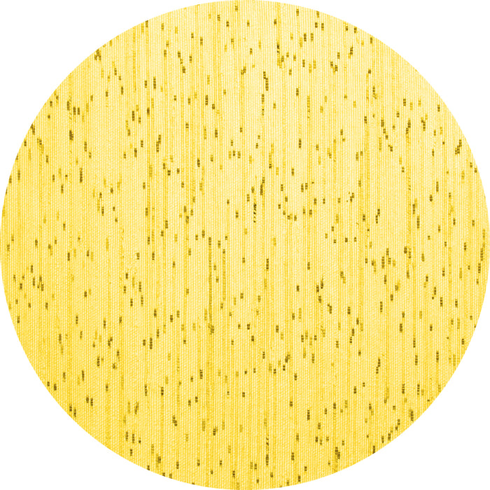 Round Solid Yellow Modern Rug, con995yw