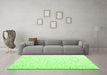 Machine Washable Solid Green Modern Area Rugs in a Living Room,, wshcon995grn