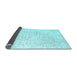 Sideview of Solid Light Blue Modern Rug, con995lblu