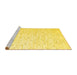 Sideview of Machine Washable Solid Yellow Modern Rug, wshcon995yw