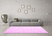 Machine Washable Solid Pink Modern Rug in a Living Room, wshcon995pnk