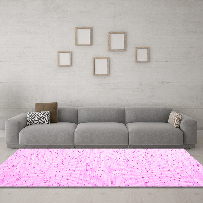 Machine Washable Solid Pink Modern Rug in a Living Room, wshcon995pnk