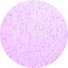 Round Solid Purple Modern Rug, con995pur