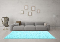 Machine Washable Solid Light Blue Modern Rug, wshcon995lblu